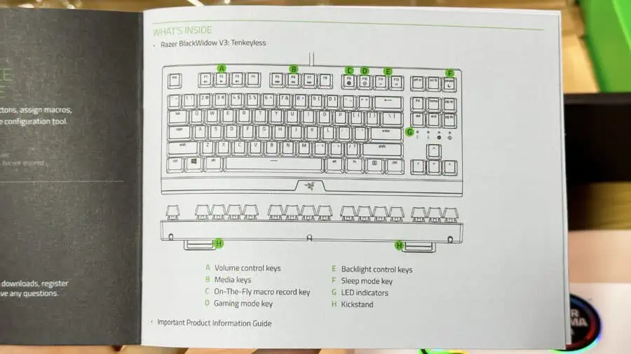 Razer BlackWidow V3 Tenkeyless JPの説明書